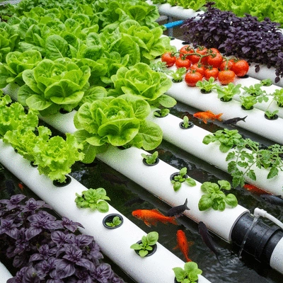 Aquaponics garden setup