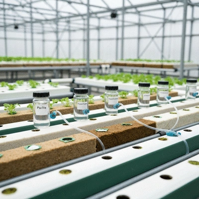 Hydroponic system with various growth media and fertilizer options