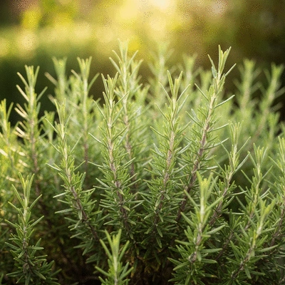 Rosemary plants in a garden setting