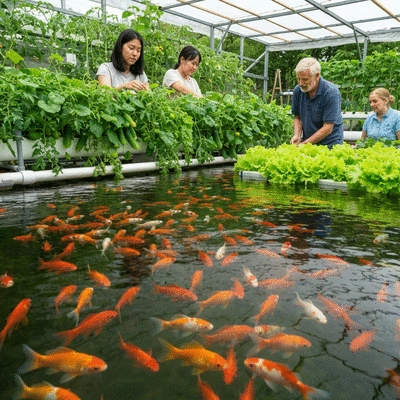 Aquaponics community gardening