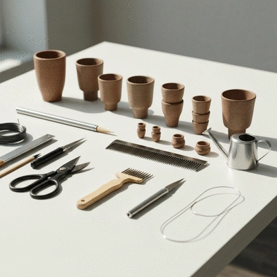 Bonsai tree care tools and materials