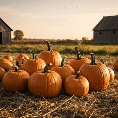 Harvested pumpkins ready for storage and curing