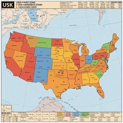 Detailed map of USDA Hardiness Zones across the United States