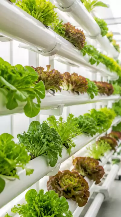 Hydroponic system in use