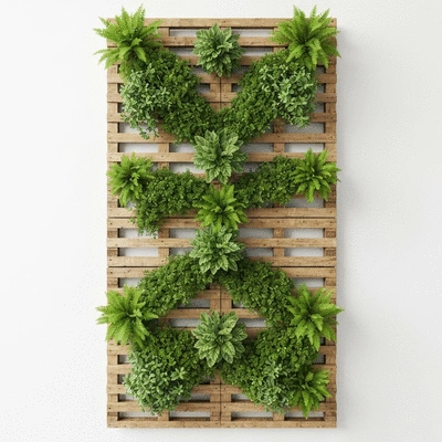 DIY vertical garden setup with pallets