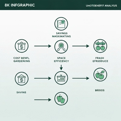 Infographic showing cost-benefit analysis for vertical gardening