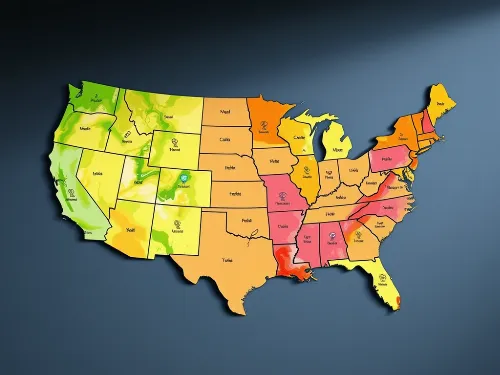 Detailed map showing gardening zones across the U.S.